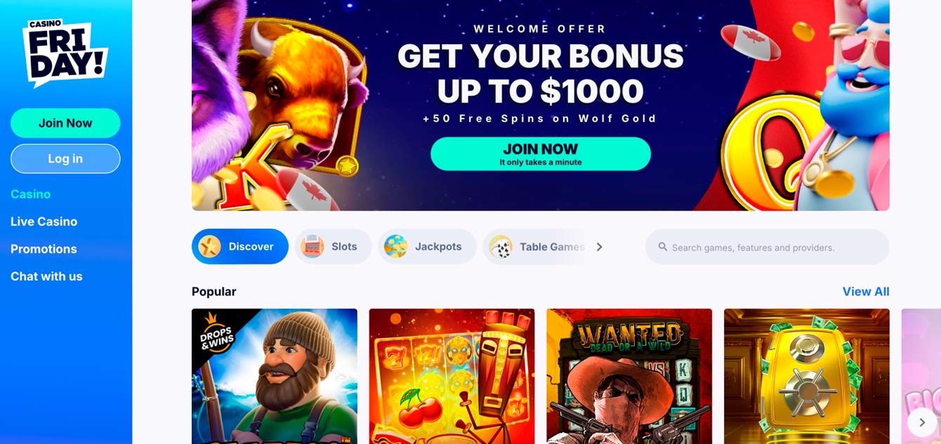 Offre spéciale du vendredi : bonus de bienvenue